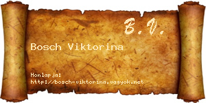Bosch Viktorina névjegykártya